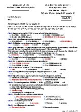 Đề kiểm tra giữa học kỳ I môn Hóa học Lớp 12 - Mã đề 570 - Năm học 2019-2020 - Trường THPT Đoàn Thị Điểm (Kèm đáp án)